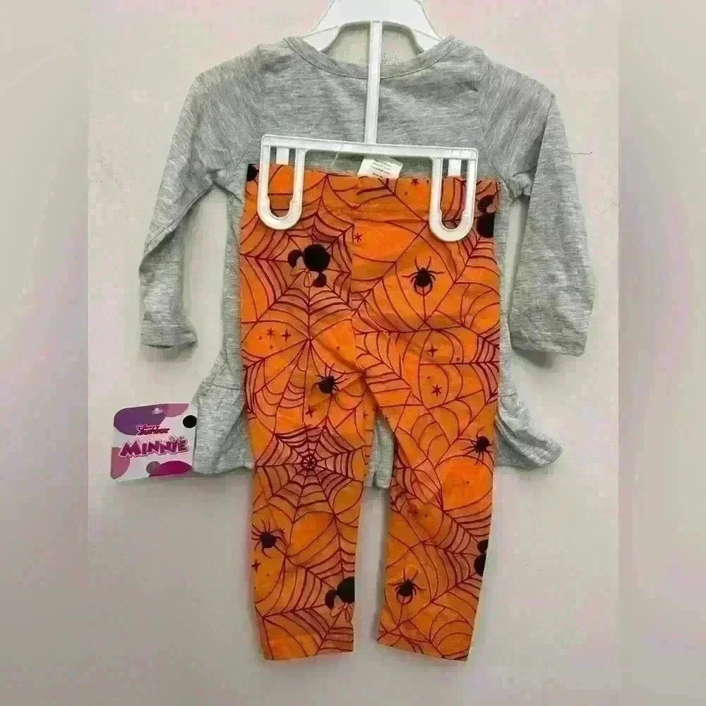 Disney Junior Minnie Set Toddler Girls Outfit Halloween Glow In The Dark 18M NWT